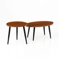 Klik Muebles - Set De Mesas De Centro Nido - Diseño Moderno De Madera Y Metal