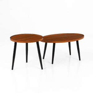 Klik Muebles - Set De Mesas De Centro Nido - Diseño Moderno De Madera Y Metal