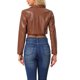 thumbnail image 3 of INSPIRE CHIC Blazer Corto de Cuero Sintético para Mujer con Solapa de Muesca y Cierre de un Solo Botón Chaqueta Moto PU M Marrón, 3 of 6