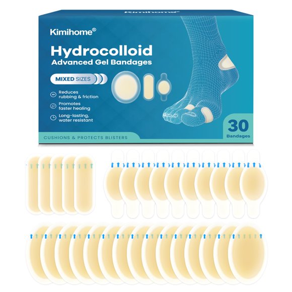 Blíster, hidrocoloide Kimihome, 30 unidades, para pies