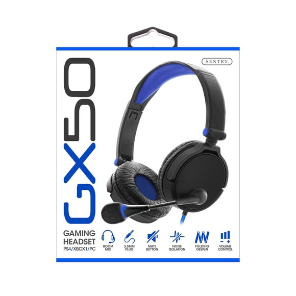 Auriculares Gaming SENTRY GX50 con aislamiento de ruido y micrófono para PS4 y Xbox