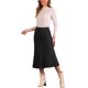 thumbnail image 2 of INSPIRE CHIC Falda de Mujer de Cintura Alta con Patrón de Punto Espiga Falda Midi M Negra, 2 of 5