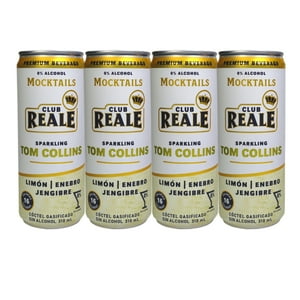 Club Reale - Pack Tom Collins, Cocktails Sin Alcohol, Latas De 310 Cc, 4 Unidades