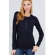 thumbnail image 1 of Saronite Camiseta Térmica Básica de Manga Larga con Cuello Henley de Algodón Acanalado, Azul Marino (para Mujer), 1 of 3