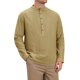 thumbnail image 5 of INSPIRE CHIC Camisa de Lino para Hombre con Patrón Henley de Manga Larga para la Playa 2XL Caqui, 5 of 5