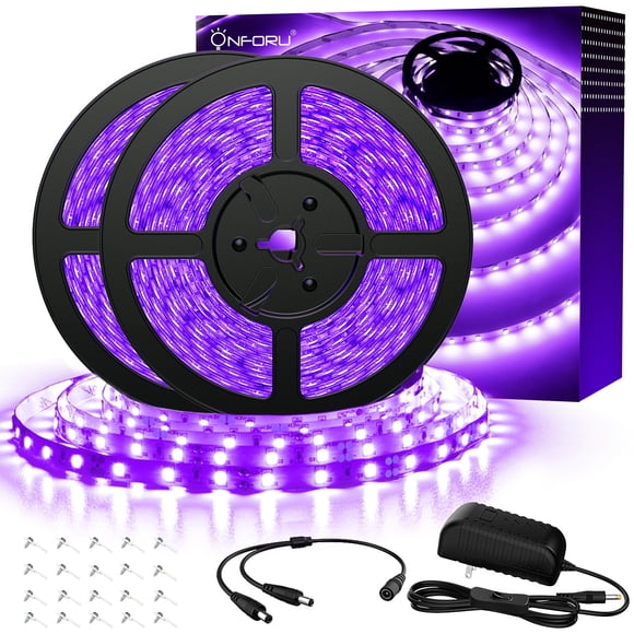Lámpara LED negra Onforu, 20 m, 1200 unidades
