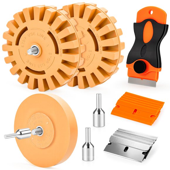 Kit Removedor de Calcomanías OrbitShell con 3 Ruedas de Goma y Raspador