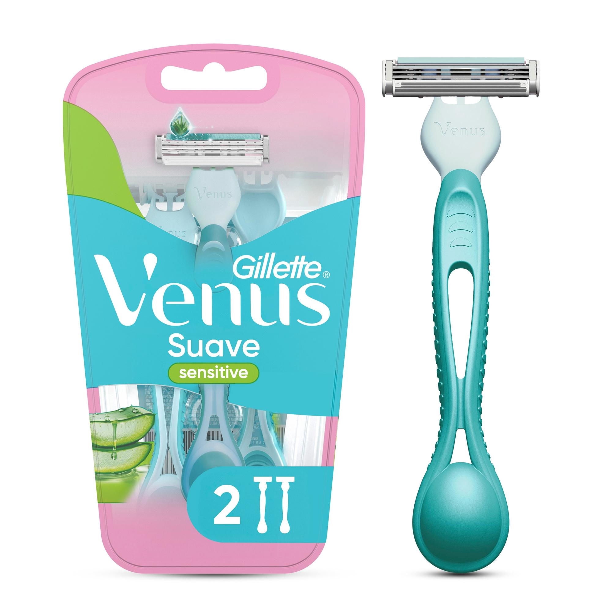 Máquina De Afeitar Mujer Gillette Venus Suave Sensitive 2 Uds