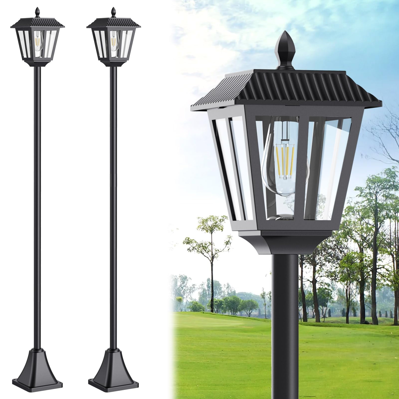 Lámpara Solar Lianglome, 68 Cm, 3000 K, Blanco Cálido, Paquete De 2 Unidades
