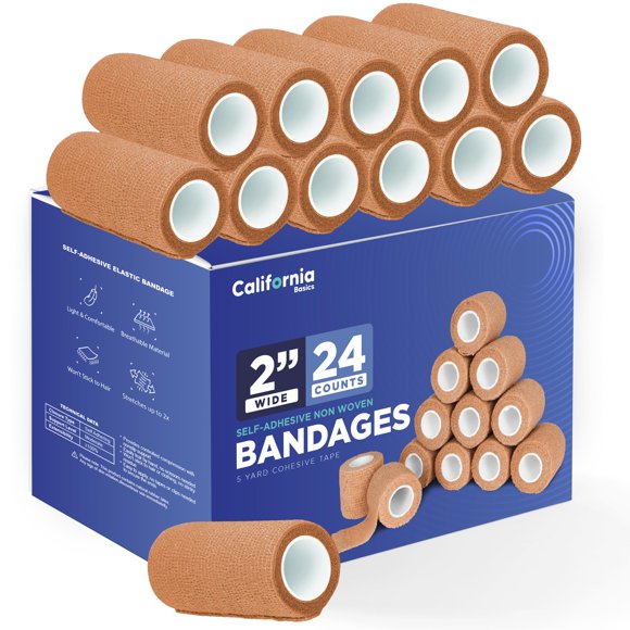 Vendaje autoadhesivo California Basics de 5 cm, 24 unidades, color marrón