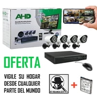 Genérico - Kit 4 Cámaras De Vigilancia + Dvr + Disco 1.000 Gb