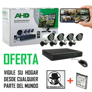 Genérico - Kit 4 Cámaras De Vigilancia + Dvr + Disco 1.000 Gb
