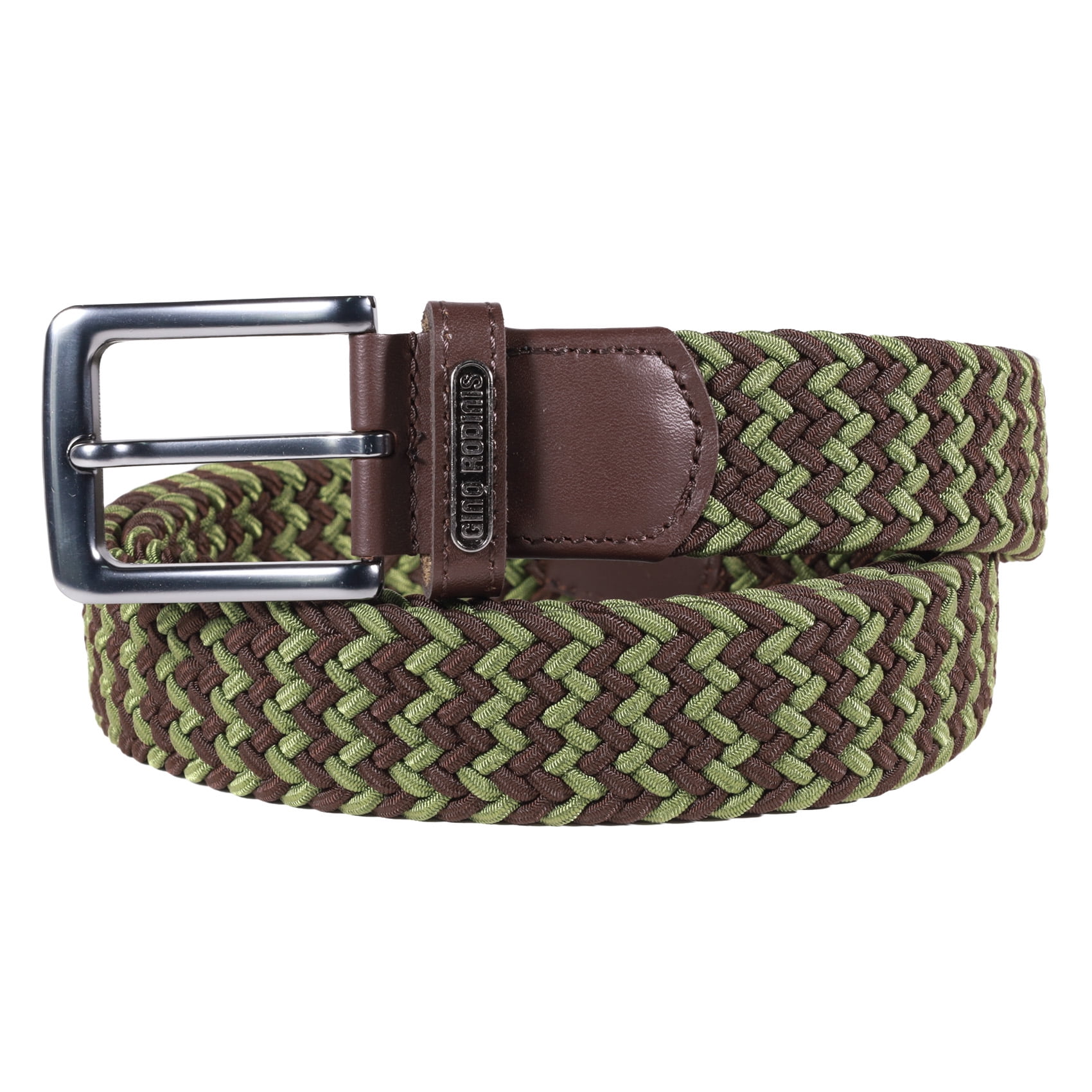 Gino Rodinis - Cinturón Elasticado Hombre 2517 Talla L-xl Verde/marron