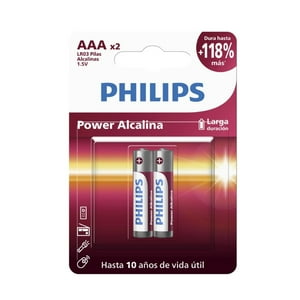 Pack 2 Pilas Aaa Alcalinas Lr03P2B Philips