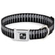 thumbnail image 1 of Collar para perro con cierre de hebilla en forma de bala, negro y gris, ancho y mediano, 1 of 3
