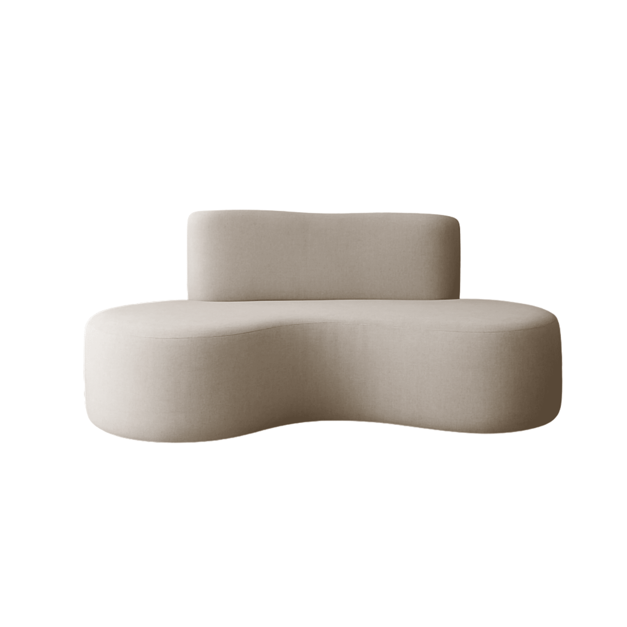 Mueblart - Sofá Curvo Moderno 4 Cuerpos Felpa Beige