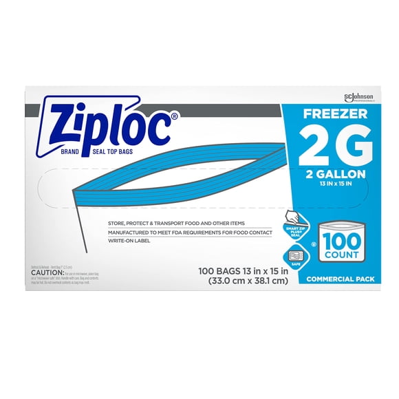 Bolsas para congelador SC Johnson Professional Ziploc, 2 galones, 100 unidades