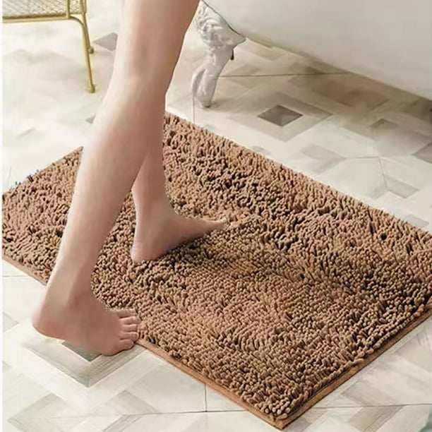1pc Non-Slip Chenille Bathroom Rug - Soft and Stylish Carpet for Kitchen, Bedroom, and Bathroom - Machine Washable and Durable