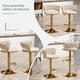thumbnail image 5 of Juego de 4 taburetes de bar Canxkun de terciopelo dorado con altura ajustable, 5 of 8