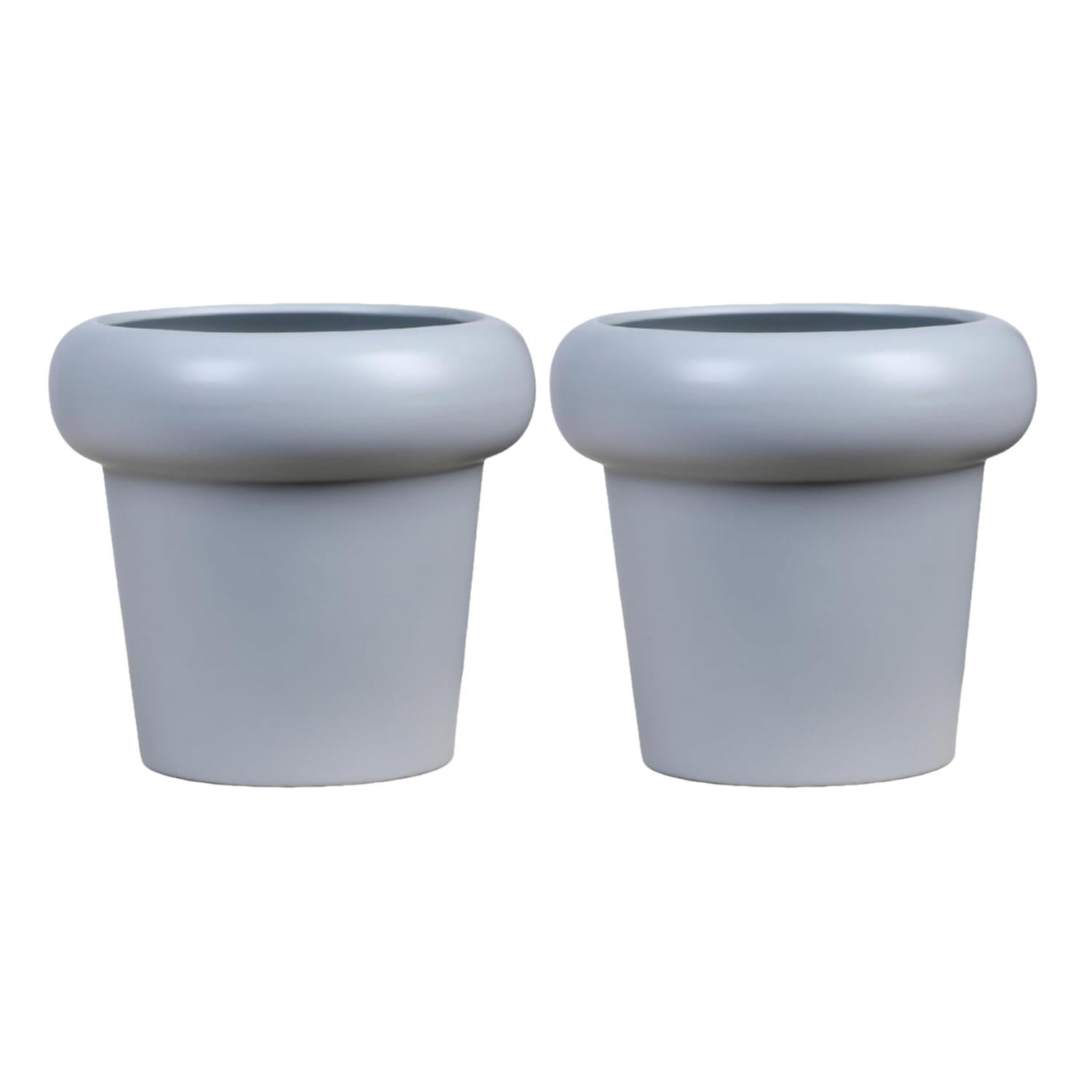 Fliperex - Set 2 Macetero Maceta Estilo Escandinavo Moderno Gris