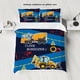 thumbnail image 1 of 3pcs polyester children's bulldozer truck engineering vehicle down duvet cover set (1 duvet cover 2 pillowcases, no core), 1 of 4