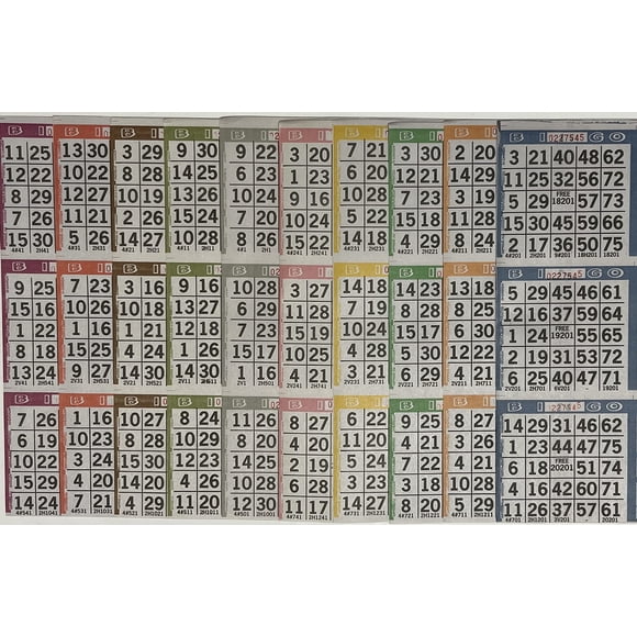 Cartones De Bingo De Papel 3 Cartones 10 Hojas