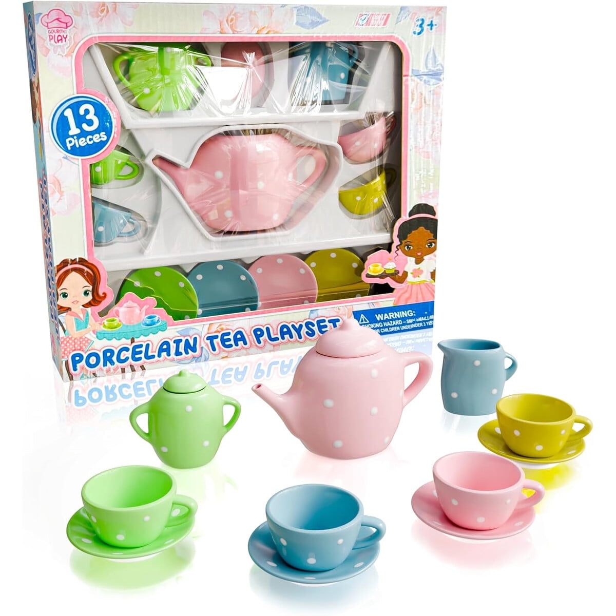 Set De Té De Porcelana Lollipop 13 Piezas Niñas Fiesta