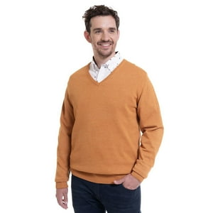 Truval - Sweater Cuello V Mostaza Amarillo 3Xl