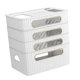 thumbnail image 1 of Caja De Gestión De Cables Para Ahorro De Espacio En Rack De Enrutador Para Sala De Estar, Dormitorio, Oficina, Blanco, 4 Niveles, 1 of 5