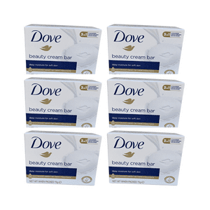 Pack 6 Jabónes Dove En Barra Beauty Cream 75G Limpieza E Hidratación