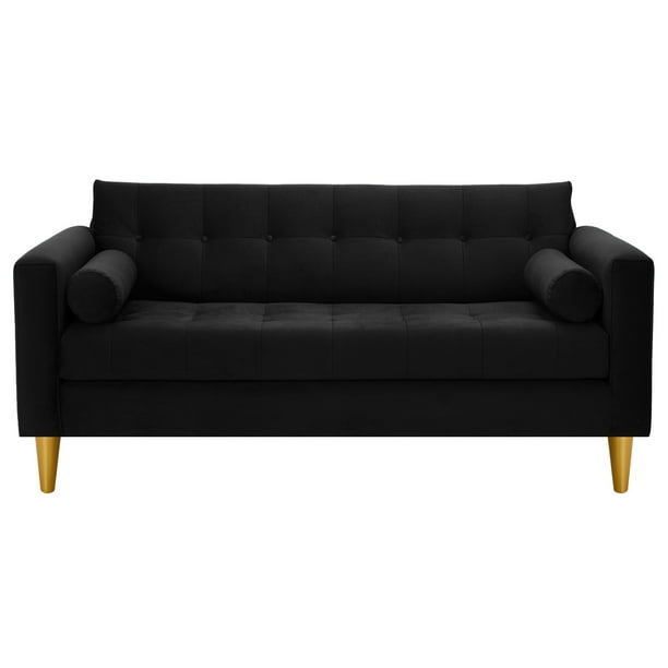 Sofa Retro 3c Felpa 01 Negro