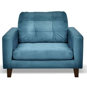 Latam Home - Sofa Napoles 1C Tela Velvet Azul Petroleo