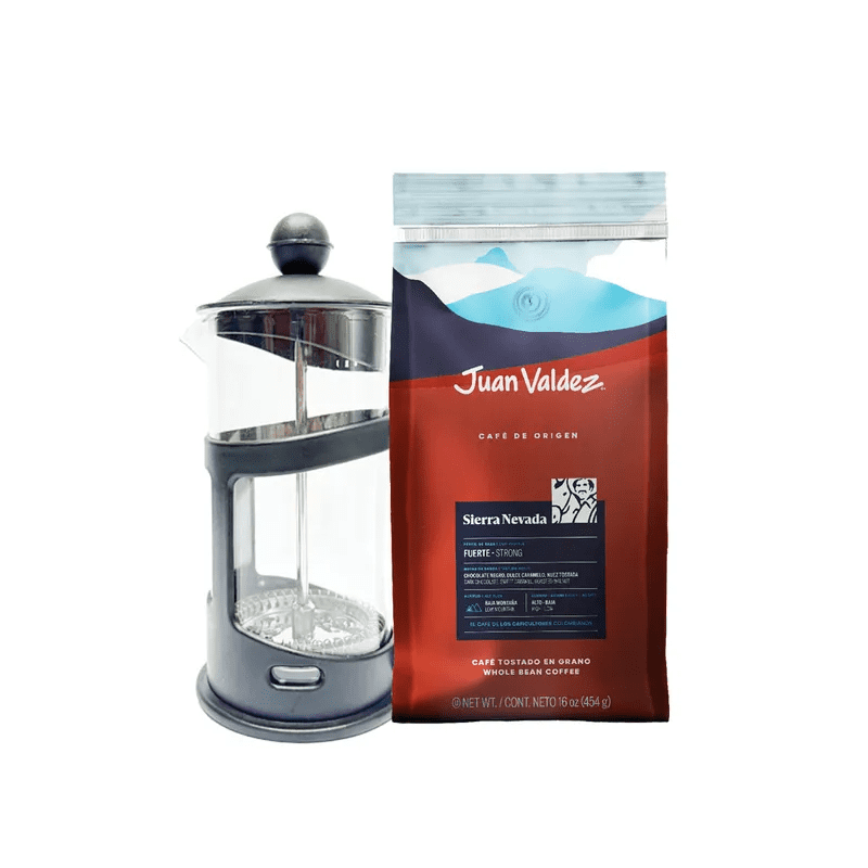 Kit Juan Valdez: Prensa Francesa + Café Sierra Nevada 454g