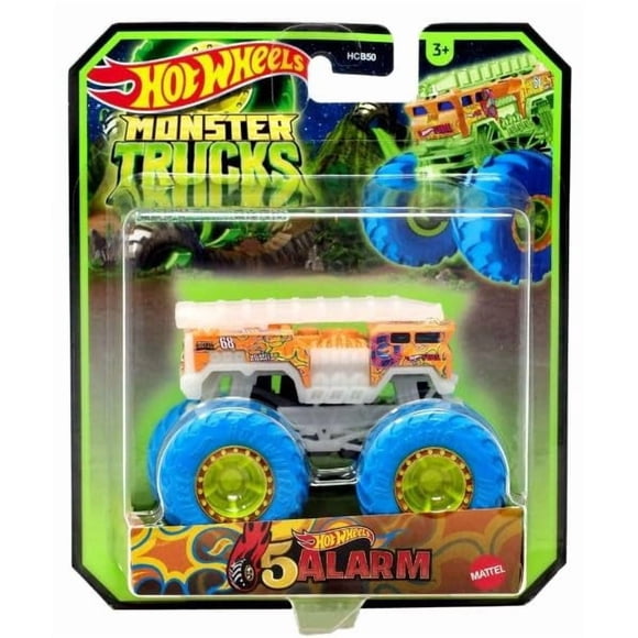 Camión Monstruo Hot Wheels 5 Alarmas que Brilla en la Oscuridad 1:64
