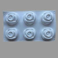 Genérico - Molde Silicona 6 Rosas Grandes