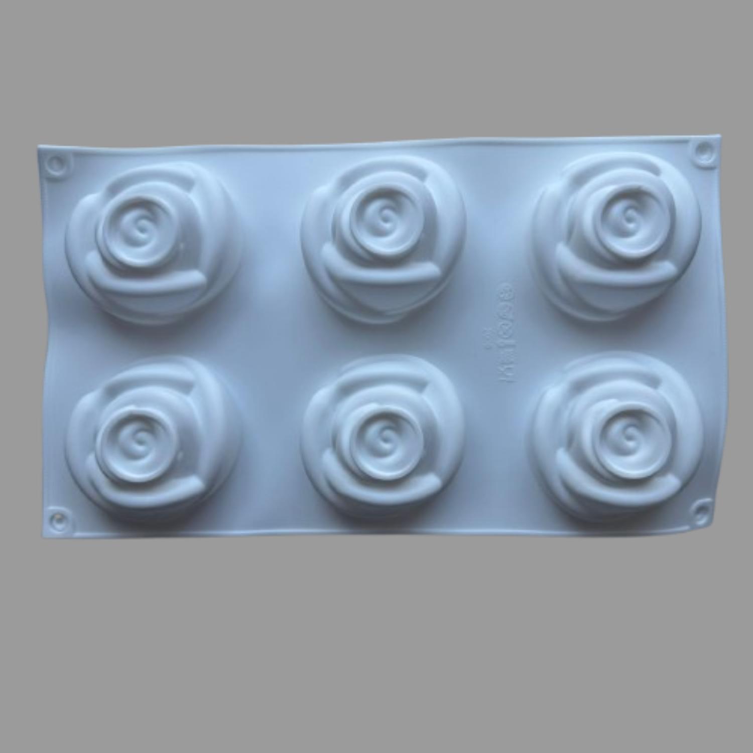 Genérico - Molde Silicona 6 Rosas Grandes