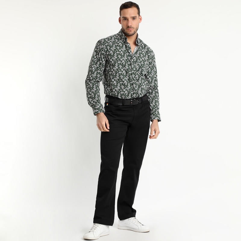 Truval - Camisa Trevira Estampada Verde Musgo