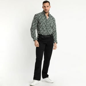 Truval - Camisa Trevira Estampada Verde Musgo