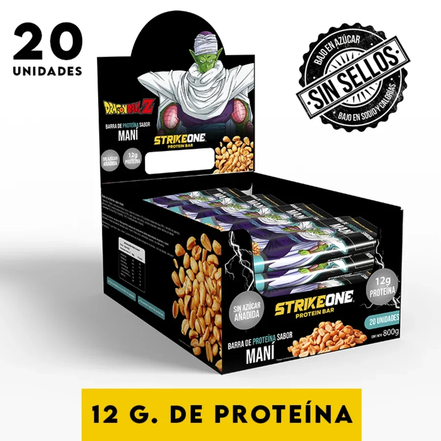 Barra De Proteína Maní 20 Unidades - 40 Gr - Dragon Ball Z - Strikeone.