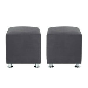 Bodevir - Set Pouf Cali 1C Felpa 12 Gris
