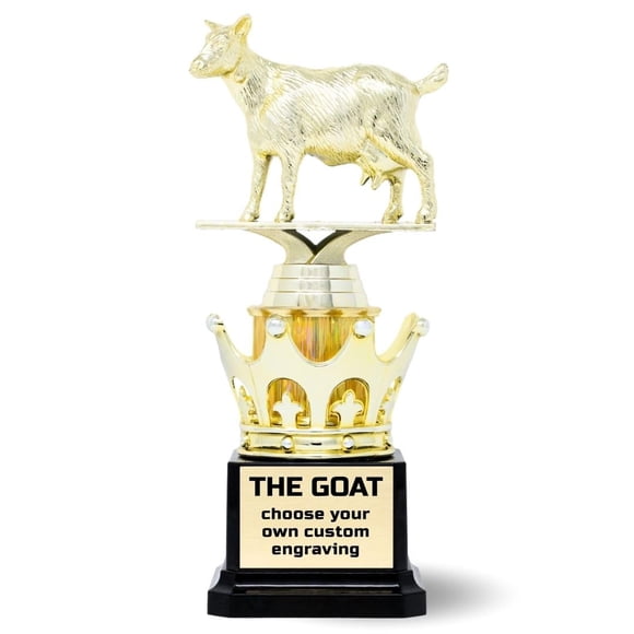 Trofeo Alpha Awards G.O.A.T. Divertido Personalizado con Grabado