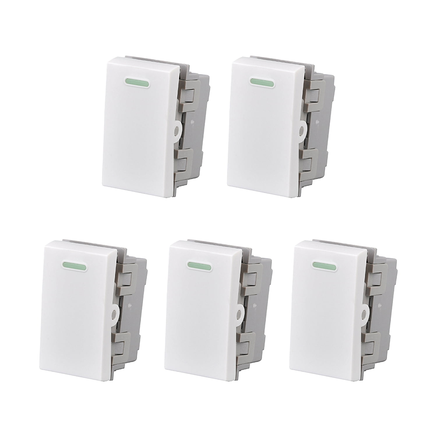 Genérico - Pack 5 Modulo Interruptor 9/24 10a 250v Diseño Simple Blanco