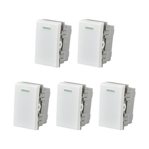Genérico - Pack 5 Modulo Interruptor 9/24 10A 250V Diseño Simple Blanco