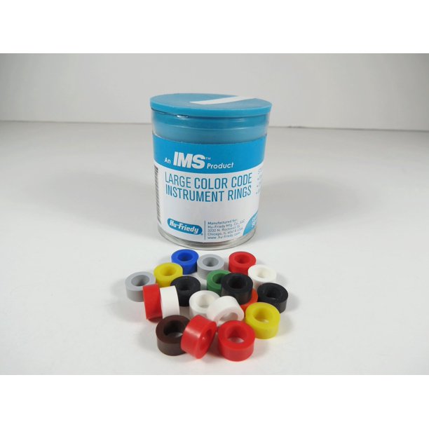 Anillos de silicona para instrumentos dentales, colores surtidos, tamaño grande IMS1280L, paquete de 90 – Hu-Friedy