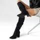 thumbnail image 2 of Botas Largas Mujer Casual Pu Texil Tacon Grueso Weide HX512, 2 of 9