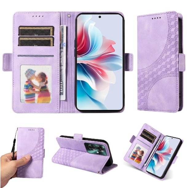 Carcasa FOXDOCK OPPO Reno 11F de cuero PU, diseño acolchado clásico, protección contra caídas y rayones