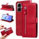thumbnail image 1 of Funda tipo cartera para Infinix smart 10 4G con bolsillo con cremallera y ranuras para tarjetas – Función de soporte Rojo, 1 of 5
