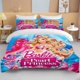 thumbnail image 1 of Pretty Barbie Girls Printed Bedding Set Cartoon Anime Duvet Cover Comforter Pillowcase Boys Girls Children Adults King Pink Gift Bed Sheets, 1 of 5