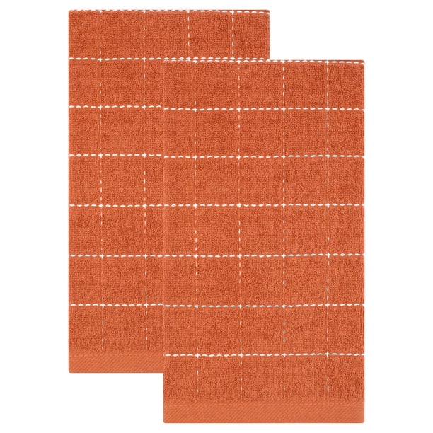 REGALWOVEN Paños de Cocina de Algodón Puro, Paquete de 2 Toallas de Cocina Altamente Absorbentes, Paños Reutilizables para Secar Platos, Limpiar Caramelo 25" x 15"