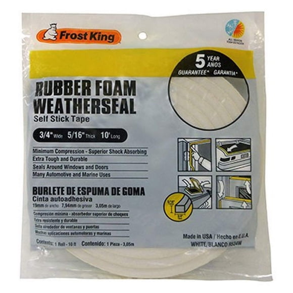 Cinta adhesiva Frost King R534WH 0,8 cm de espuma blanca